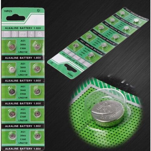 10PCS Watch Battery AG1 1.55V 364 SR621SW LR621 621 LR60 CX60 Alkaline Button Coin Cell Batteries Drop Shipping