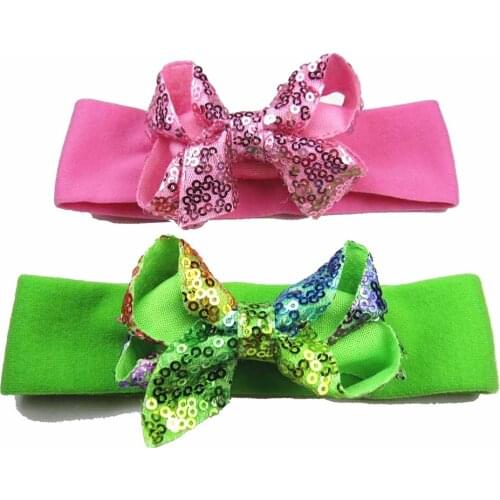 Free shipping!! 10pcs/lot 1.5'' Nylon Interchangeable Headbands children Hair headband with glitter hair bow
