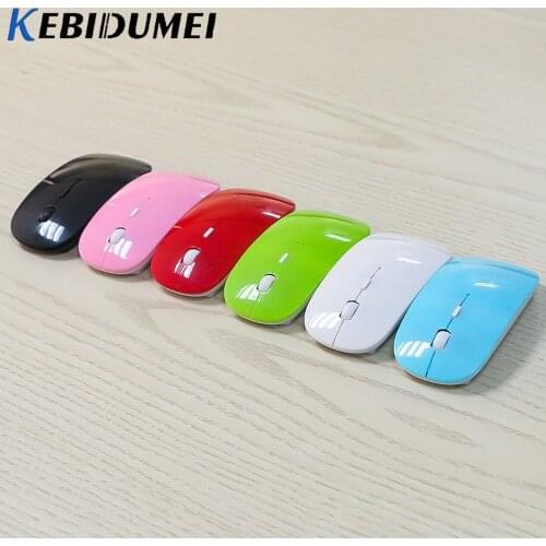 Kebidumei 2.4Ghz Wireless Mouse Ultra Thin USB Optical Gaming Slim Receiver Computer For Apple Mac Laptop Power Switch Mice