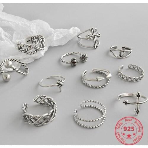 BITWBI Hot Sale Real 925 Sterling Silver Ring Crown For Women Personality Fashion Retro Wedding Silver Ring Jewelry Gift