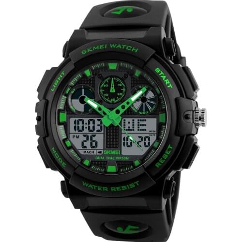 SKMEI 1270 Mens Army Military Double Time Display Electronic Digital Watch Man Quartz Analog Wristwatches Male Sport Clock Hour