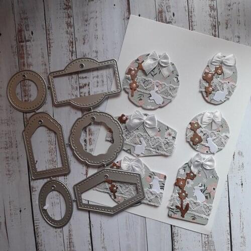 DiyArts Stitched Note Tags Dies 6pcs stencils for diy scrapbooking blade punch stamps and dies 2020 knife mold