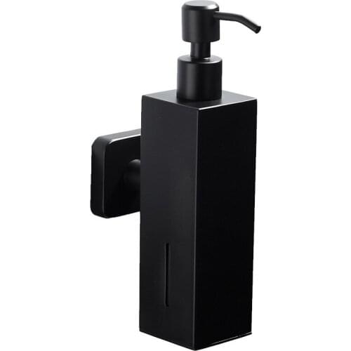 Liquid Soap Dispenser 304 Stainless Steel Bathroom Shower Gel/Shampoo/Hand Sanitizer Holder/Rack Black Square/Round Nail Punched
