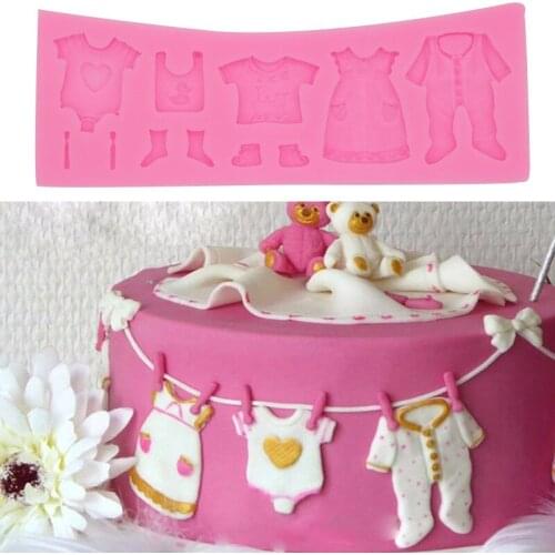 Fondant Cake Mold Baby Clothes Shoes Cake Mold DIY Chocolate Pastry Decoration Mold Cake Decorating Tools Baking Accessories