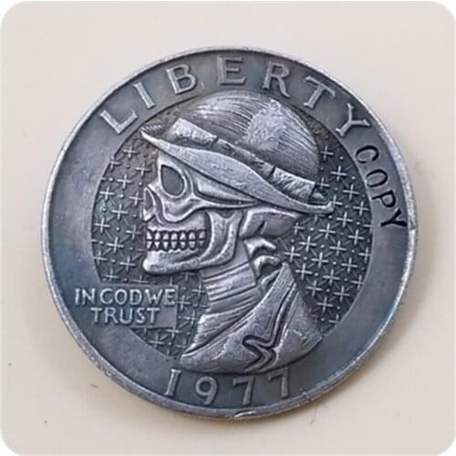 Hobo Nickel Coin 1977 Washington Quarter COIN COPY FREE SHIPPING