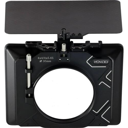 HONTOO 4*4 / 4*5.65 Carbon Fiber Matte box (Clamp on) Lightweight w/ 95mm 86mm 74mm 72mm 67mm lens adapter ring for BMPCC 6K A7