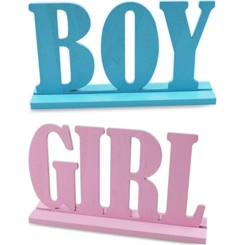 Boy Girl Letter Table Signs Centerpiece Wooden Table Decorations for Tier Tray Baby Shower Gender Reveal