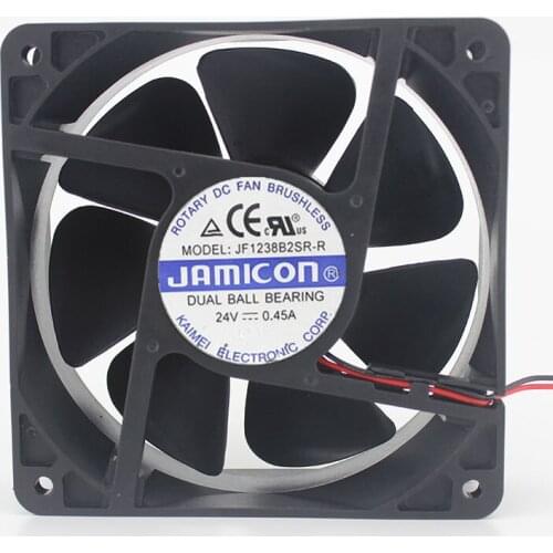 Jamicon JF1238B2SR-R DC 24V 0.45A 120x120x38mm 2-wire Server Cooling Fan