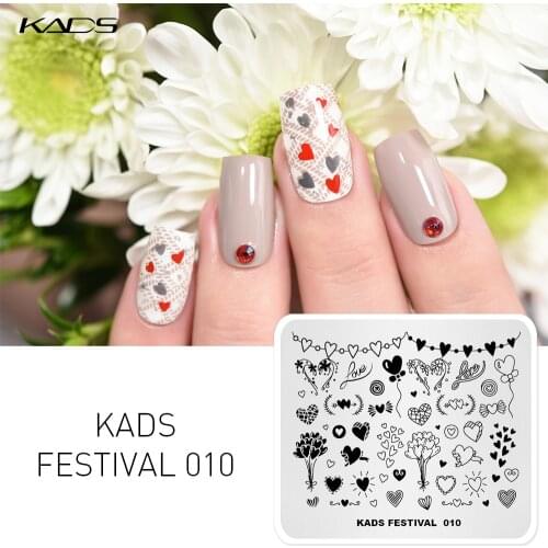 KADS New Arrival Festival 010 Pretty Heart Pattern Fantastic Image Nail Decoration Nails Polish Stamp Stencil Beauty Tools