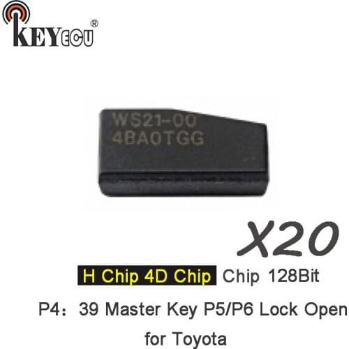 KEYECU 20x for Toyota H Chip 4D Chip128Bit. Transponder key Car Remote Key Chip P4: 39 Master Key P5/P6 Lock Open