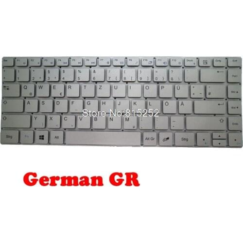 Laptop keyboard For Trekstor Primebook C13 C13B Without Frame Silver German GR/United States US NEW