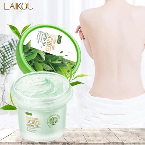 LAIKOU Green Tea Body Scrub Cream Face Scrub Deep Cleansing Skin Whitening Go Cutin Dead Skin Treatment Acne Moisturizing Care