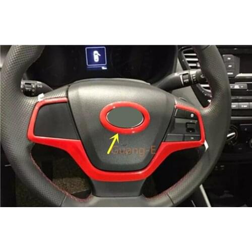 Car Detector Stick cover ABS Chrome Steering Wheel Interior Kit Trim Frame for Hyundai Solaris Accent 2017 2018 20192020