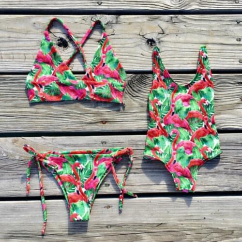 Family Matching Floral Swimsuit Women Girls Bikini Set 2020 Summer Casual Beachwear Mother Daughter Swimwear 2Pcs