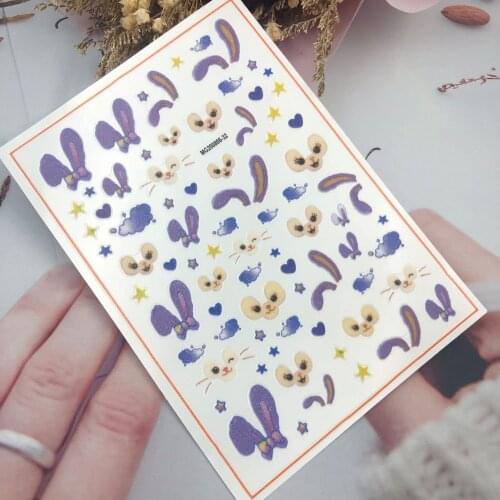 DIY Japanese Style Light Thin Traceless Dry Nail Stickers Lovely Cartons Nail Decals Nail Art Back Adhesive Nail Accessories