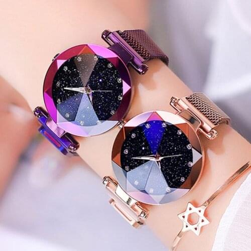 Hot Relogio Feminino Starry Sky Watch Women Watches Luxury Diamond Ladies Magnet Watches For Women Quartz Wristwatch Reloj Mujer