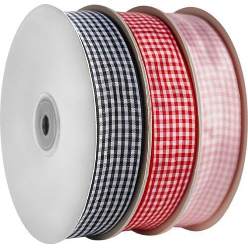 Small Lattice Ribbon Diy Handmade Bow Hair Ornament Ribbon Fabric Webbing Costume Holiday Party Decoration Wedding Arrangement