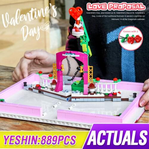 Mould King Creative Series The Romantic Love Proposal Book Set Building Blocks Bricks Toys Gift for Girlfriend
