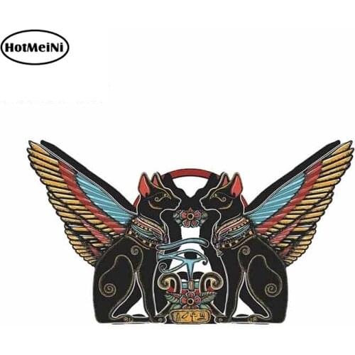 HotMeiNi 13cm x 7.4cm for Ancient Egyptian Black Cats Car Stickers Vinyl Refrigerator RV VAN Fine Decal JDM Car Accessories