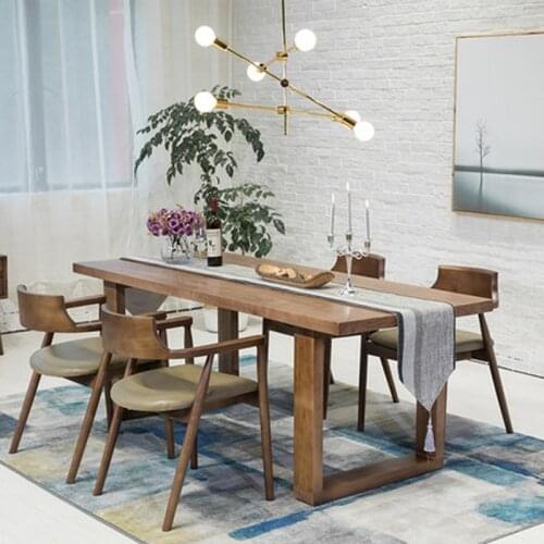 Dining Table Made of Solid Wood Dining Room Private Kitchen Table and Chair Combination Multi-Person Dining Table and Chair