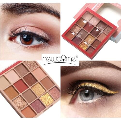 NEWCOME 8-16 colors Eyeshadow Palette Holographic Shiny Matte Glitter Pigment Eye Shadow Pallete Metallic Diamond Makeup Palette