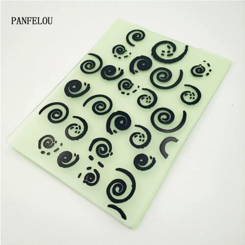 PANFELOU Easter swirl of confusion Embossing folders Plastic For Scrapbooking DIY Template Fondant Cake Photo Album Card Making