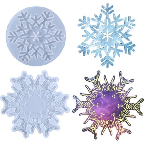 Snowflake Coaster pendant Doorplate Sign House Door Listing Silicone Mold Christmas Decoration Party Supplies epoxy resin