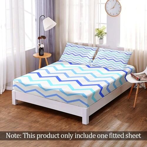 Queen King 3D Print Colorful Ripple Fitted Sheet Fashion Elastic Band Bed Sheet Custom Modern Bedroom Flats Home Decor Adult