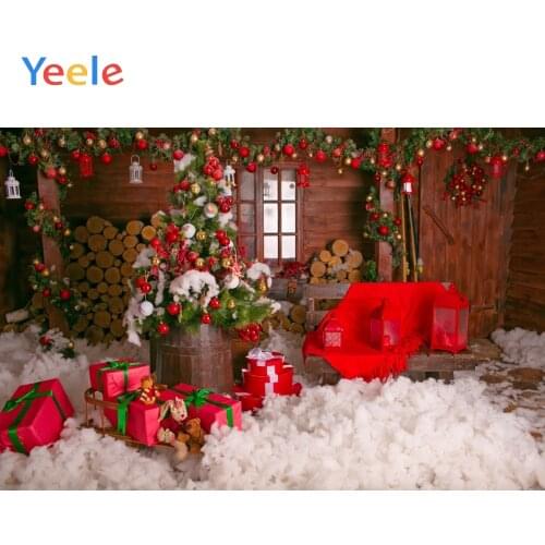 Yeele Christmas Backdrops for Photography Wood Door Baby Shower Photo Backdrops Photo Booth Decor Backgrounds Props Photocall