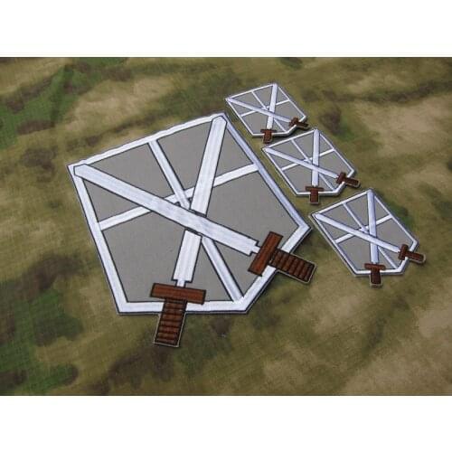 Grey background black design Attack on Titan Training Corps Two Knives Back Of The Body Embroidery patch Suit Large