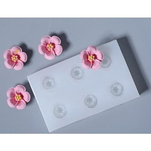 3DPeach Blossom Silicone Mould DIY Fondant, Clay, Plaster, Aroma Wax Mould Decoration Accessories, Baking Utensil