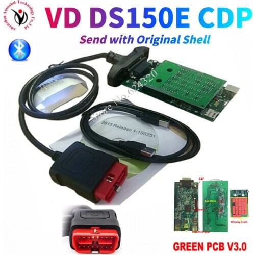 DHL free shipping 10pcs/lot VD DS150E CDP obd obd2 Scanner vd ds150e cdp obdii car truck diagnostic tool with bluetooth usb