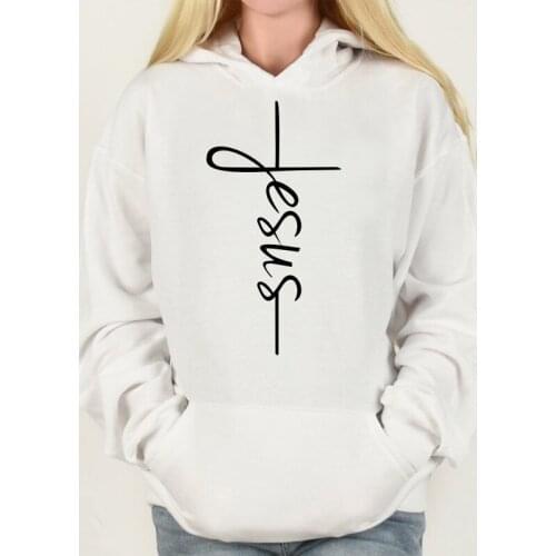 Jesus Cross Hoodies Women Christian Pullovers Streetwear Jesus Shirt Church Womens Hoodies Pullover Harajuku Shirt Causal Tops