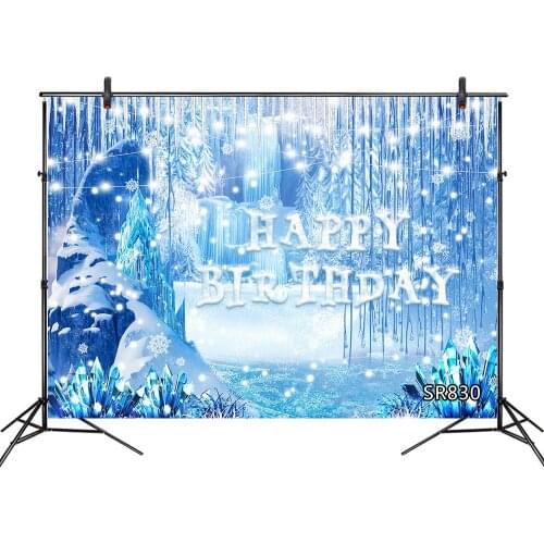Polyester Vinyl Photography Background Waterfall Ice Freeze Winter Snow Scene Photo Backdrops for Birthday Christmas Party Decor