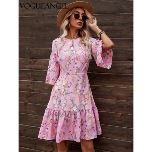 Розовые летние платья VOGUEANGEL China At AliExpress