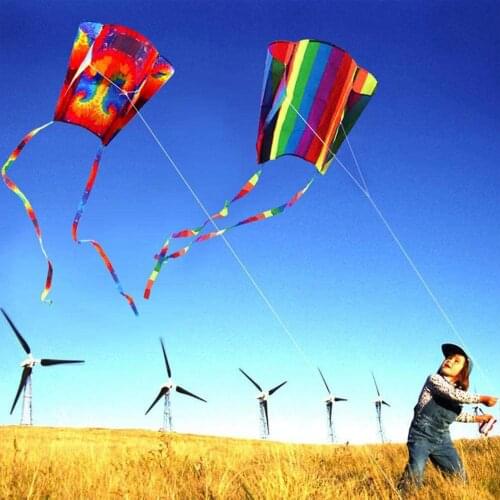 Pocket Kite with 200cm Long Tails Children Rainbow Easy Flyer Outdoor Fun Sports Software Kites for Children And Adults