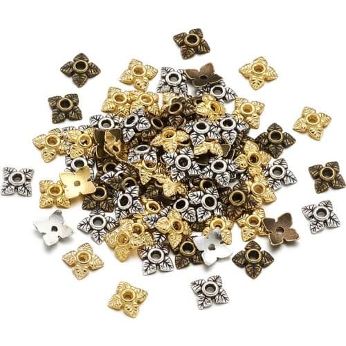 210pcs Mixed Color Tibetan Style Flower Bead End Caps For Jewelry Making Findings Needlework DIY Bracelet Necklace Accessories