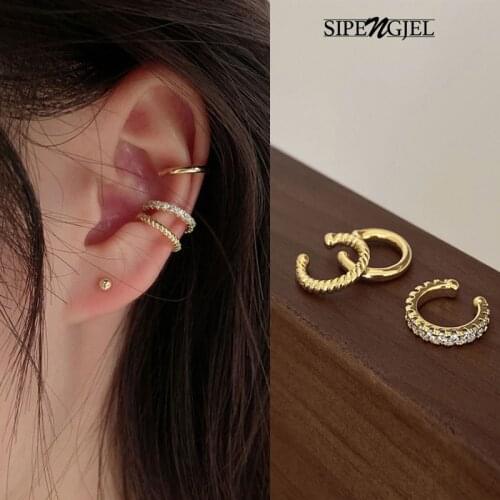 SIPENGJEL Fashion 3 pcs Ear Cuff Set Clip Earrings ear cuffs fake piercing Earrings for women Trend jewelry 2021 Gift