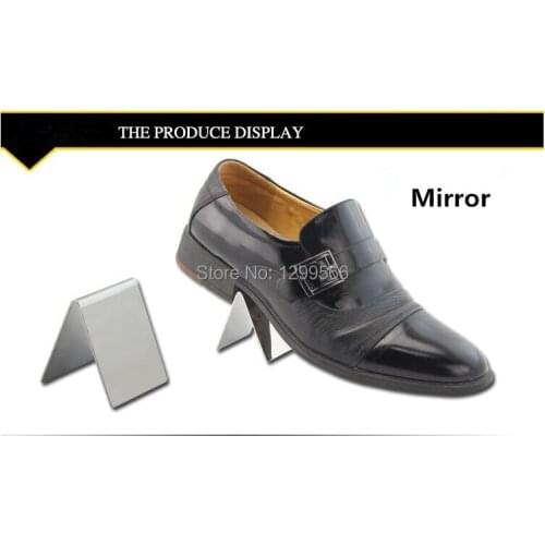10pcs Hot sale V-type Mirro stainless steel shoe tree display rack holder shoes care showing stand shoes display stand