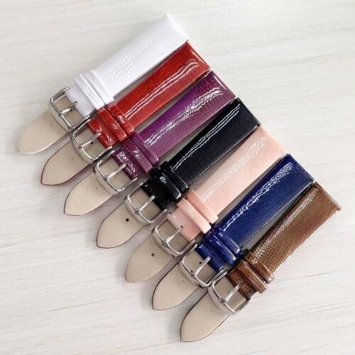 12mm-22mm Fashion Pink Watchbands Women Watch Accessories Leather Watch Strap Bright Watch Bracelet For Brand Watch Band