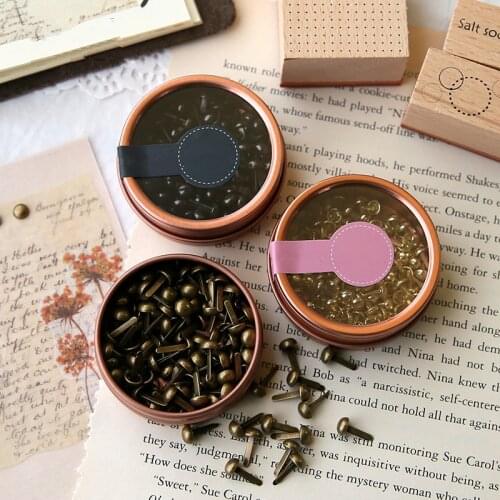 120Pcs/Box Retro Metal Mushroom Nail Scrapbooking Accessories Material DIY Manualidades Crafts Handmade Embellishments Brads