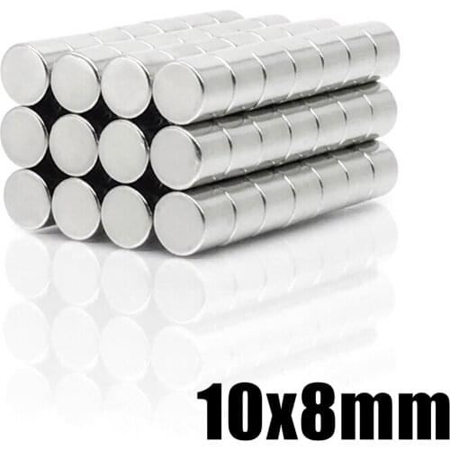 2/5/10/20/50/100/500Pcs 10x8 Neodymium Magnet 10mm x 8mm N35 NdFeB Round Super Powerful Strong Permanent Magnetic imanes Disc