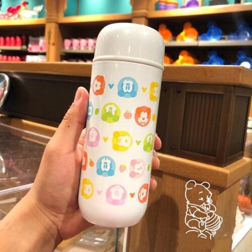 350ml Disney Color Mickey Head Cartoon Water Cup 304 Stainless Cteel Childrens Mug Coffee Milk Tea Water Cups Festival Kettle