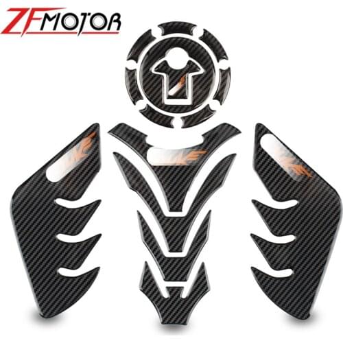 Motorcycle 3D carbon fiber Gas Fuel Oil Tank Cap Cover Pad Protector Decals Sticker for KTM DUKE 390 200 790 13-14