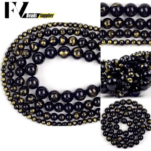 4/6/8/10mm Natural Black Lapis Lazuli Jades Beads For Jewelry Making DIY loose Spacer Beads Necklace Bracelet Charms Accessories