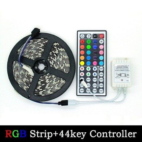 5M RGB LED Strip 5050 non waterproof colourful led light 300Leds RGB tape ribbon 60led/m +44 keys IR Remote controller(only rgb)