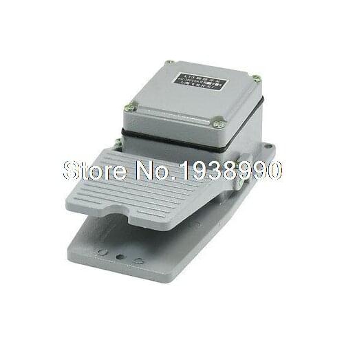 AC380V 5A NO NC Nonslip Metal Momentary Electric Power Foot Pedal Switch w Guard