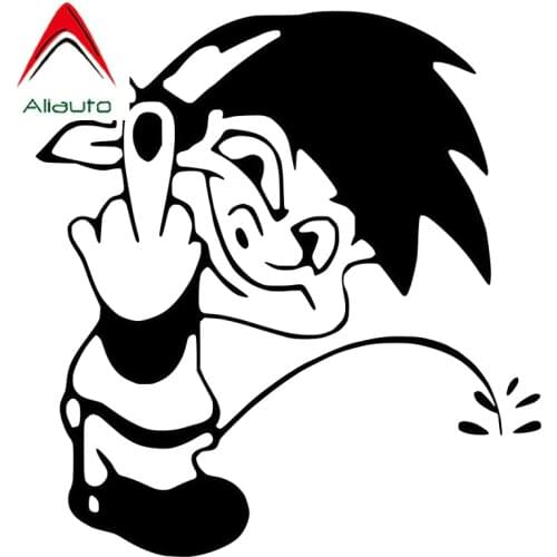 Aliauto Funny Car Sticker Cartoon Fun Peeing Boy Window Styling Accessories PVC Decal Black/Silver for Mercedes Benz,13cm*12cm