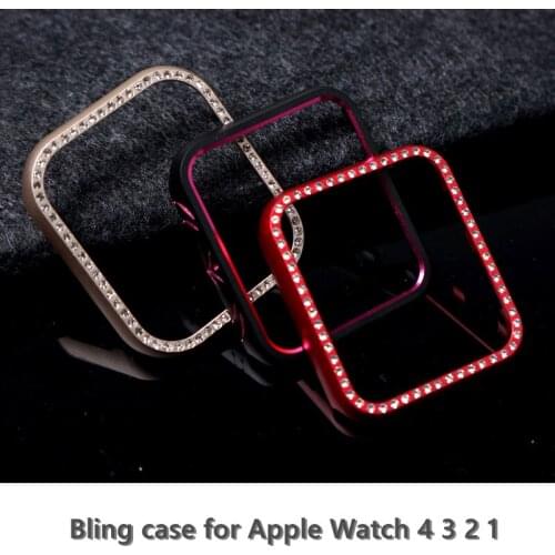 Diamond bumper For Apple watch Case cover Apple watch 5 4 44mm 40mm Metal Protector case iWatch 3 2 1 42mm 38mm Accessories 44