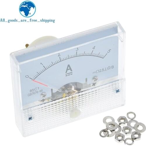 DC Pointer Current Meter 5A Analog Ammeter Current Meter Gauge Measuring Tools for Diy